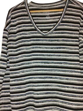 American Eagle Womens Sz M Soft & Sexy Plush Stripe Knit Dolman Long Sleeve Top